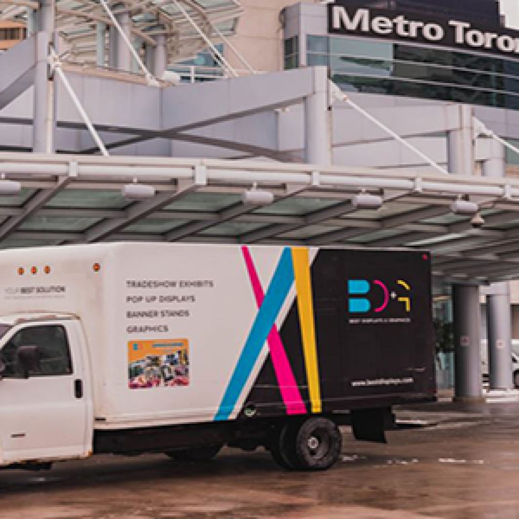 BDG Truck Delivering Trade Show Display to Convention Centre