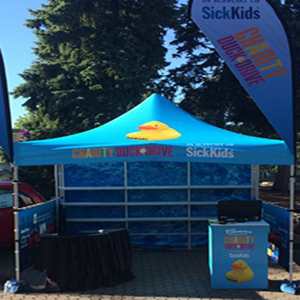 Outdoor Tent and Flags